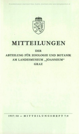 Mitteilungen der Abteilung fur Zoologie und Botanik am Landesmuseum Joanneum in Graz