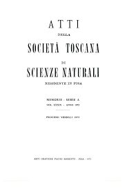 Atti della Società toscana di scienze naturali residente in Pisa. Memorie, Serie A
