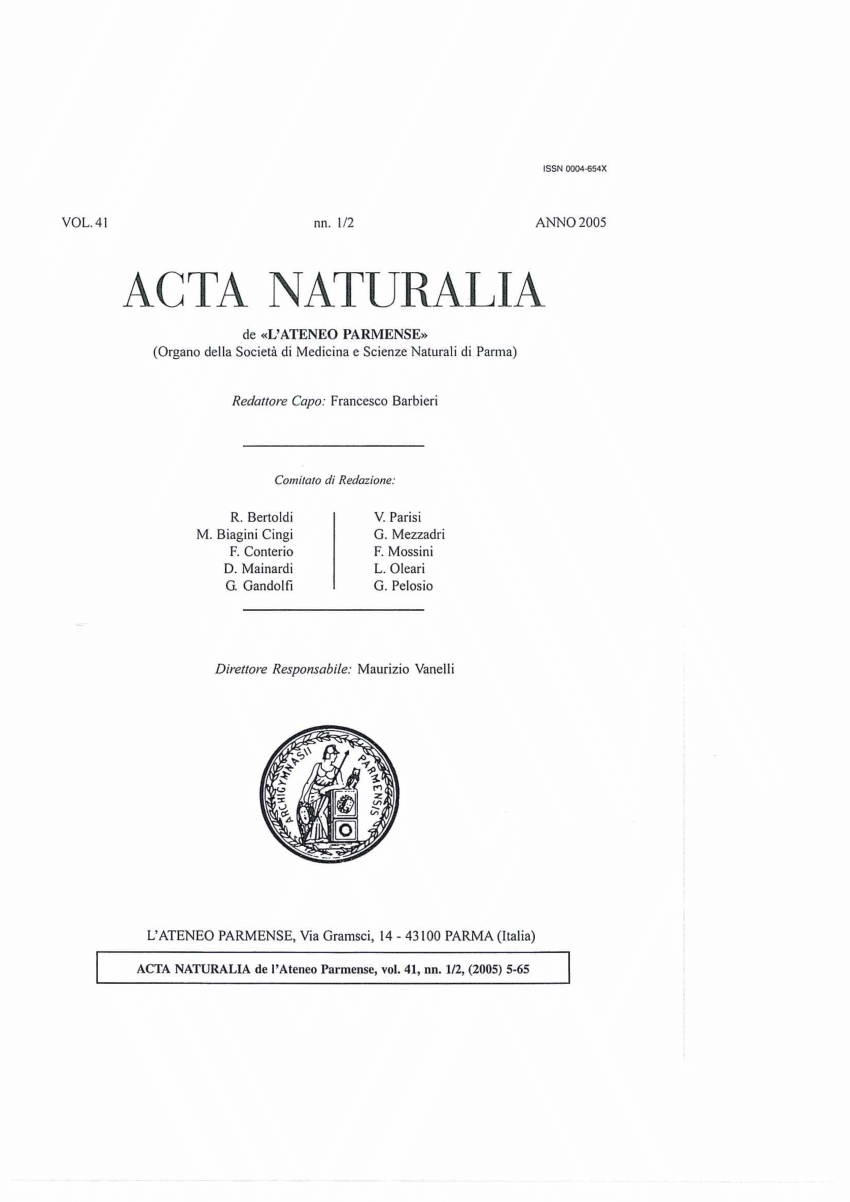 Acta naturalia de l'Ateneo parmense