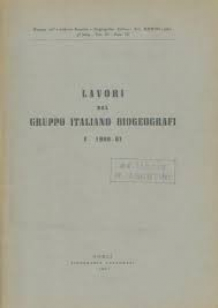 Lavori del Gruppo italiano biogeografi