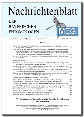 Nachrichtenblatt der bayerischen Entomologen