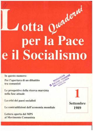 Lotta per la pace e il socialismo. Quaderni